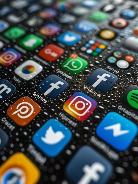 smartphone displaying social media icons premium ai generated image
